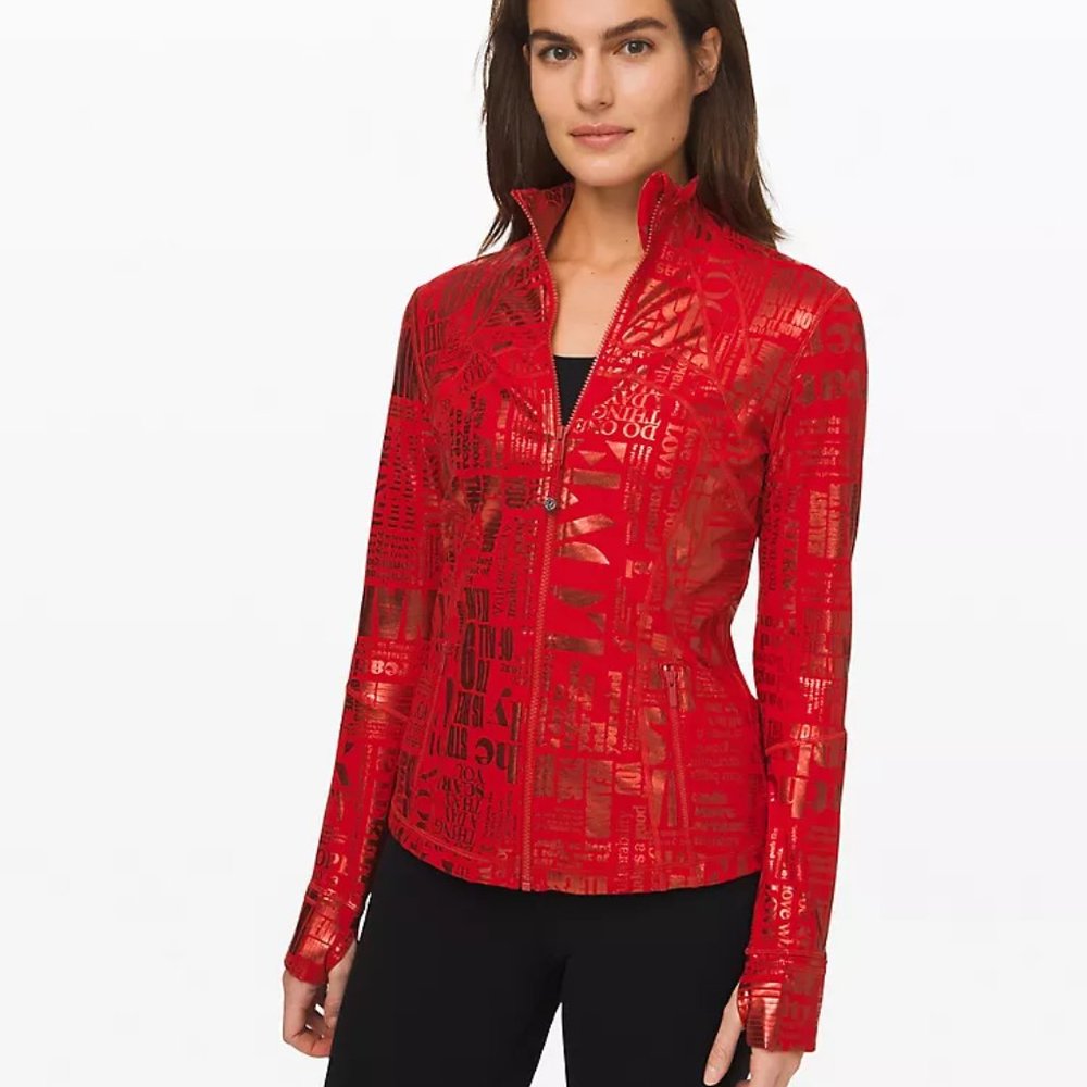 Lululemon Define Jacket 20YR Limited Edition Manifesto Foil Dark Red